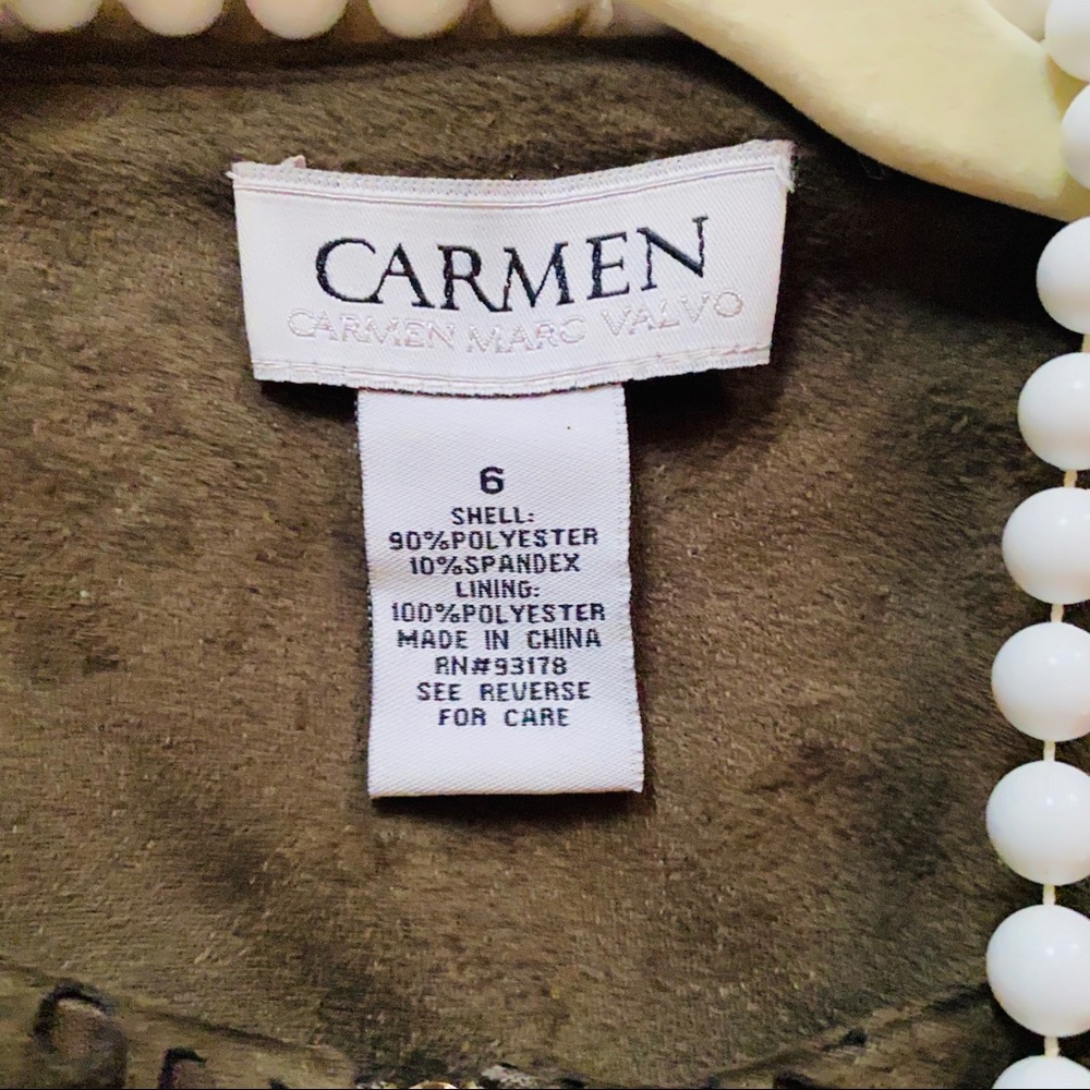 {SALE} Carmen Marc Valvo Zip Up Motto Jacket. - Picture 4 of 8